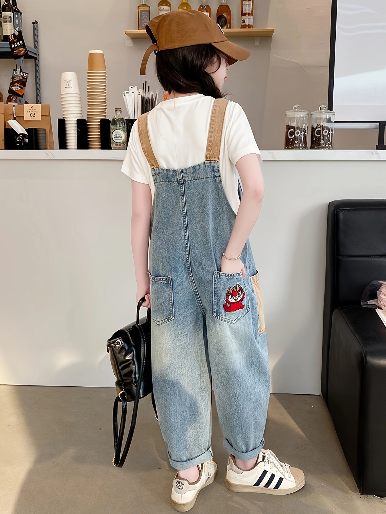 Детские летние джинсовые шорты свободного кроя с мультяшным узором