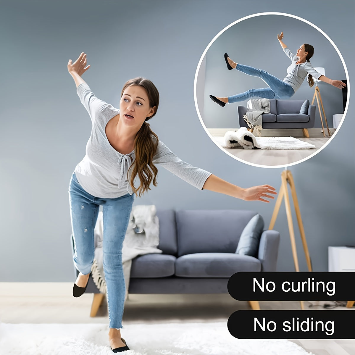 Silicone Triangle Carpet Anti-Slip Pads Set of 4 for Bedroom and Living Room