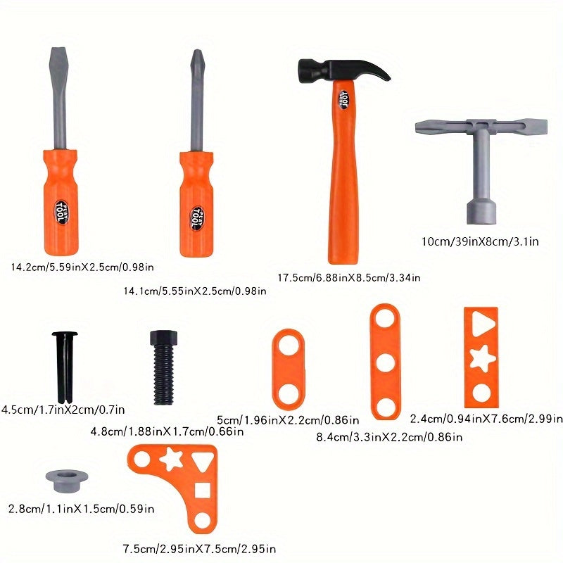Children's Plastic Tool Set for Kids Ages 3+ with Toolbox and Electric Drill