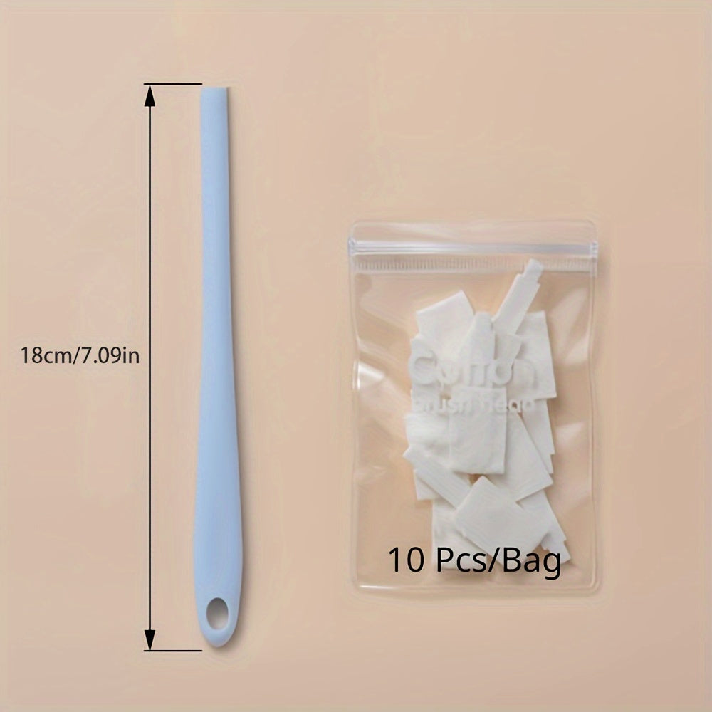 10-Pack Plastic Toilet Cleaning Brushes Disposable Long Handle Deep Gap and Tight Space Cleaner