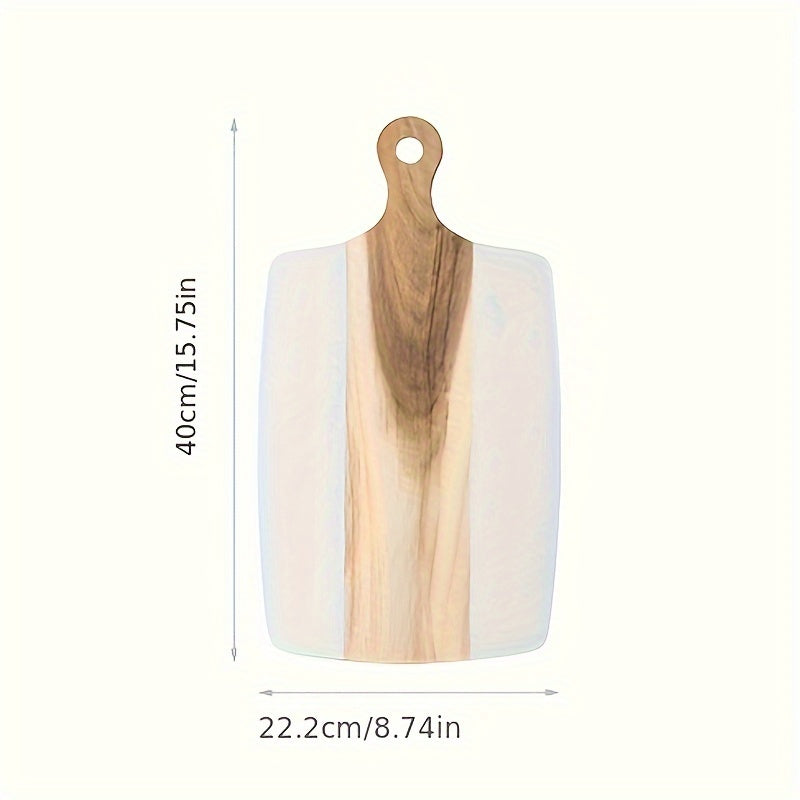 Marble and Wood Handled Chopping Board for Bread Vegetables Fruit