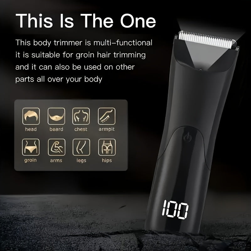 Men's Electric Trimmer with Ceramic Blade USB Rechargeable for Body and Grooming