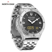 Men's Digital Sports Watch Stainless Steel Water-Resistant Altimeter Barometer Compass Luminous