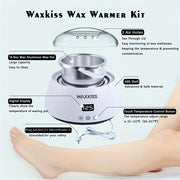 Women Waxing Kit 500ml Digital Display Hard Wax Beads White and Purple
