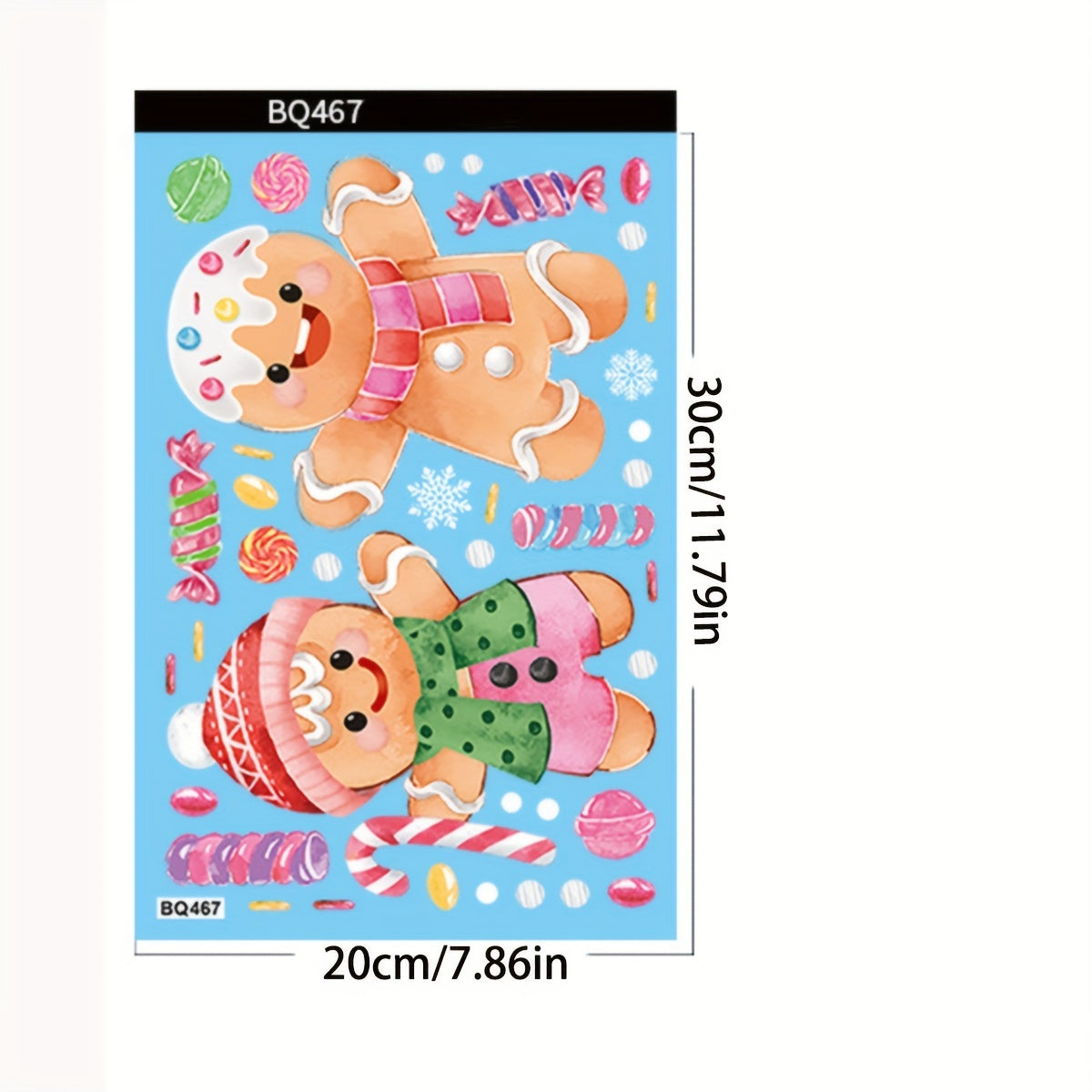 Christmas Decorations Set with Snowmen Snowflakes Garlands and Glass Stickers