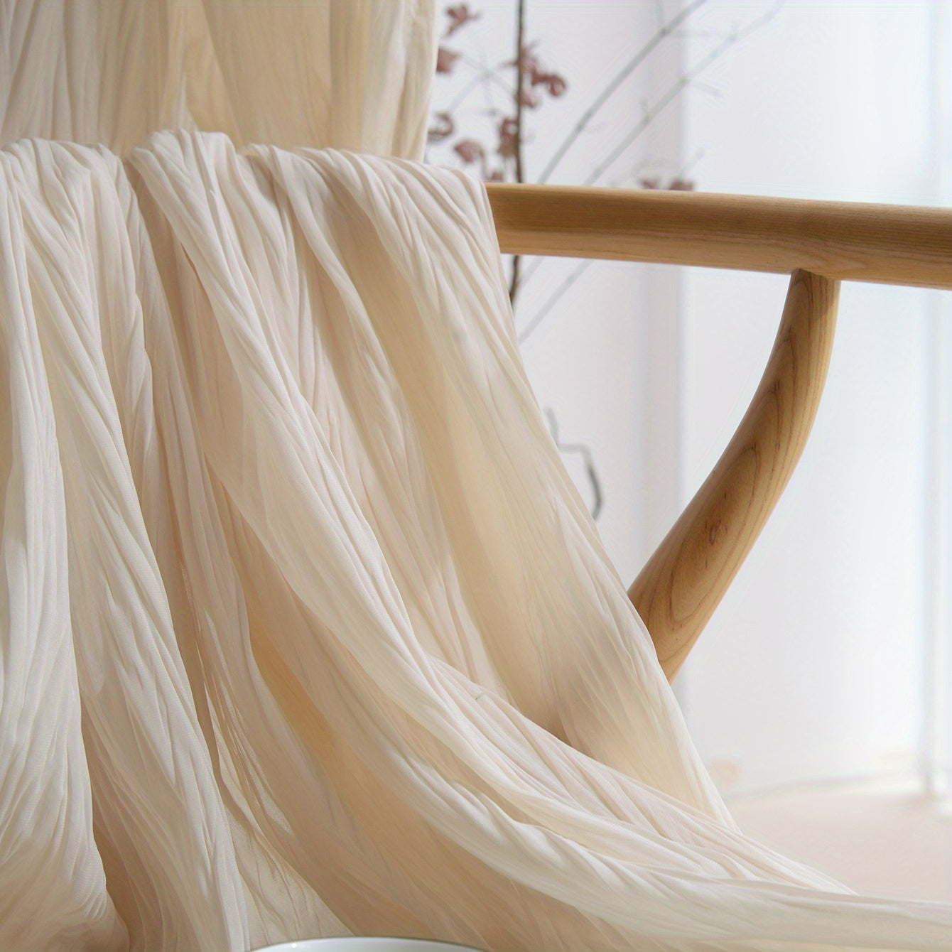 Velvet Sheer Curtain for Living Room Bedroom Kitchen Bathroom 70 Inch