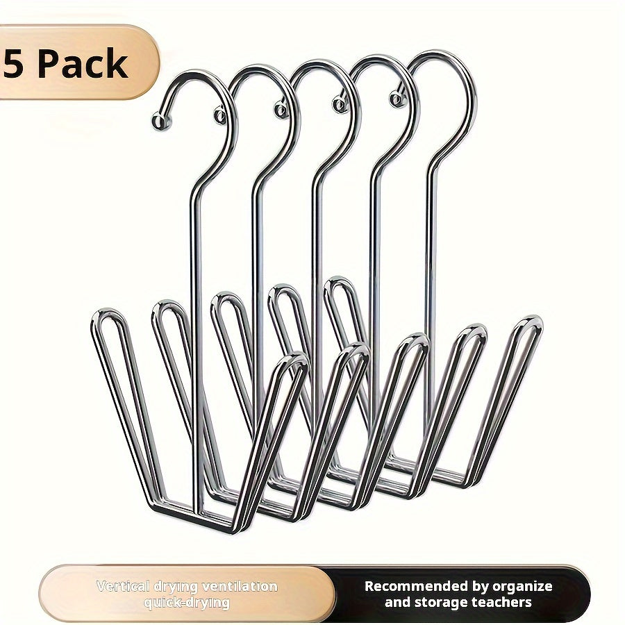 Stainless Steel Shoe Drying Rack Set of 3 or 5 Outdoor Indoor Windproof with Hanging Slippers Hook