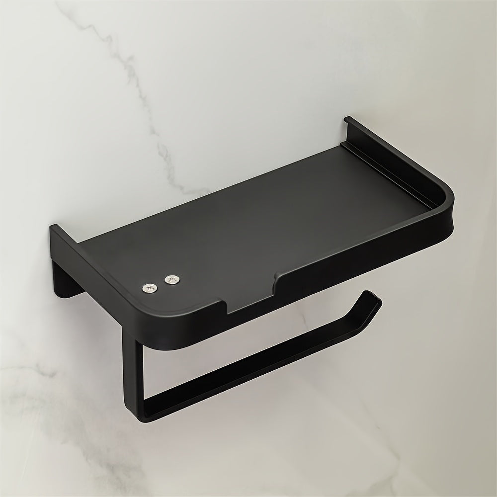 Toilet Paper Holder with Shelf Bathroom Storage Organizer