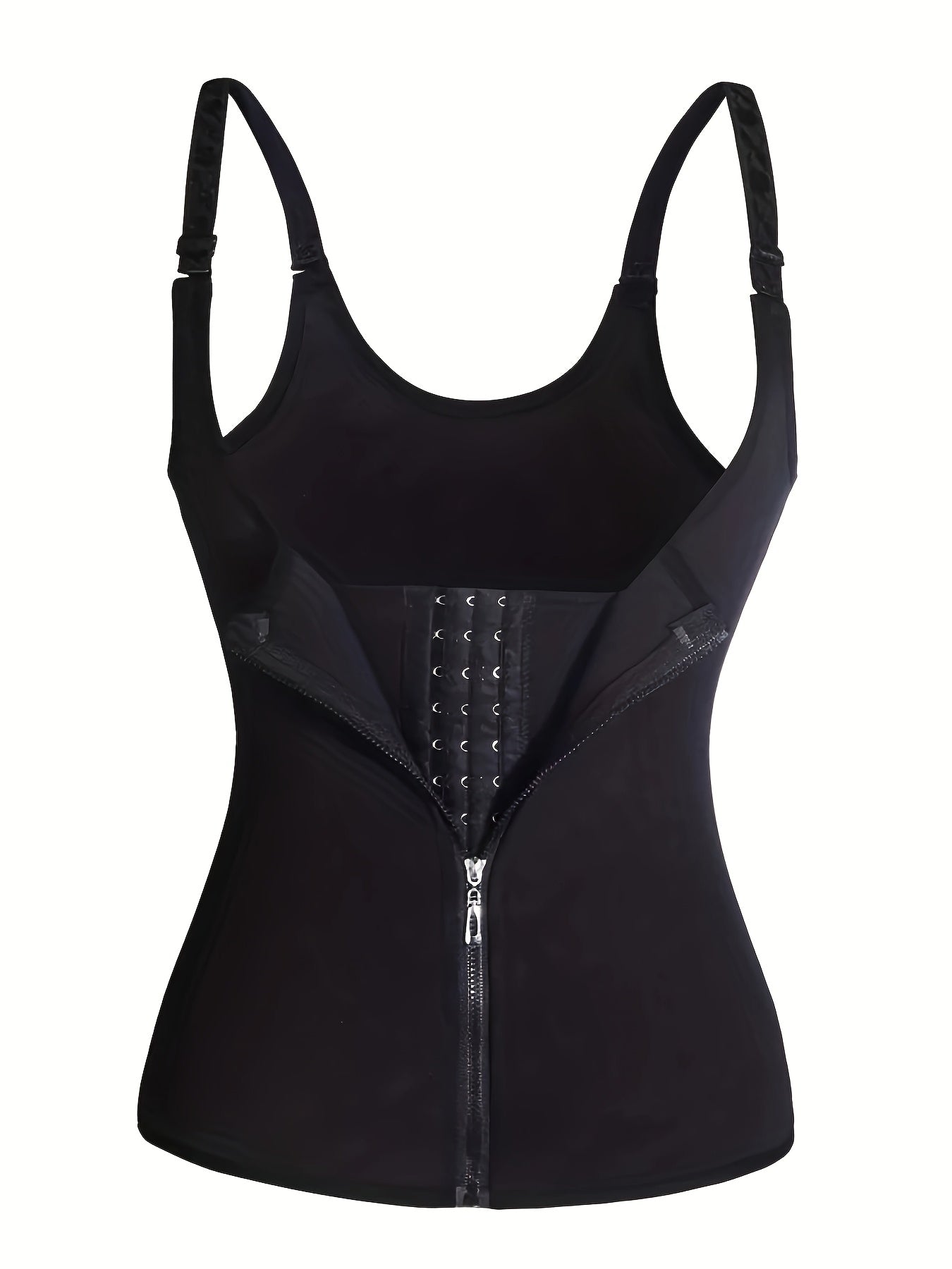 Women's Shapewear Bodysuit with Zip Front Tummy Control Slimming Body Shaper Nylon Polyester