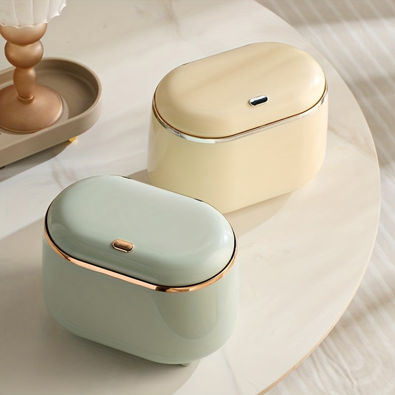 Mini Desktop Trash Can with Lid for Office and Home Use Small Waste Bin for Living Room Kitchen Bathroom Bedroom