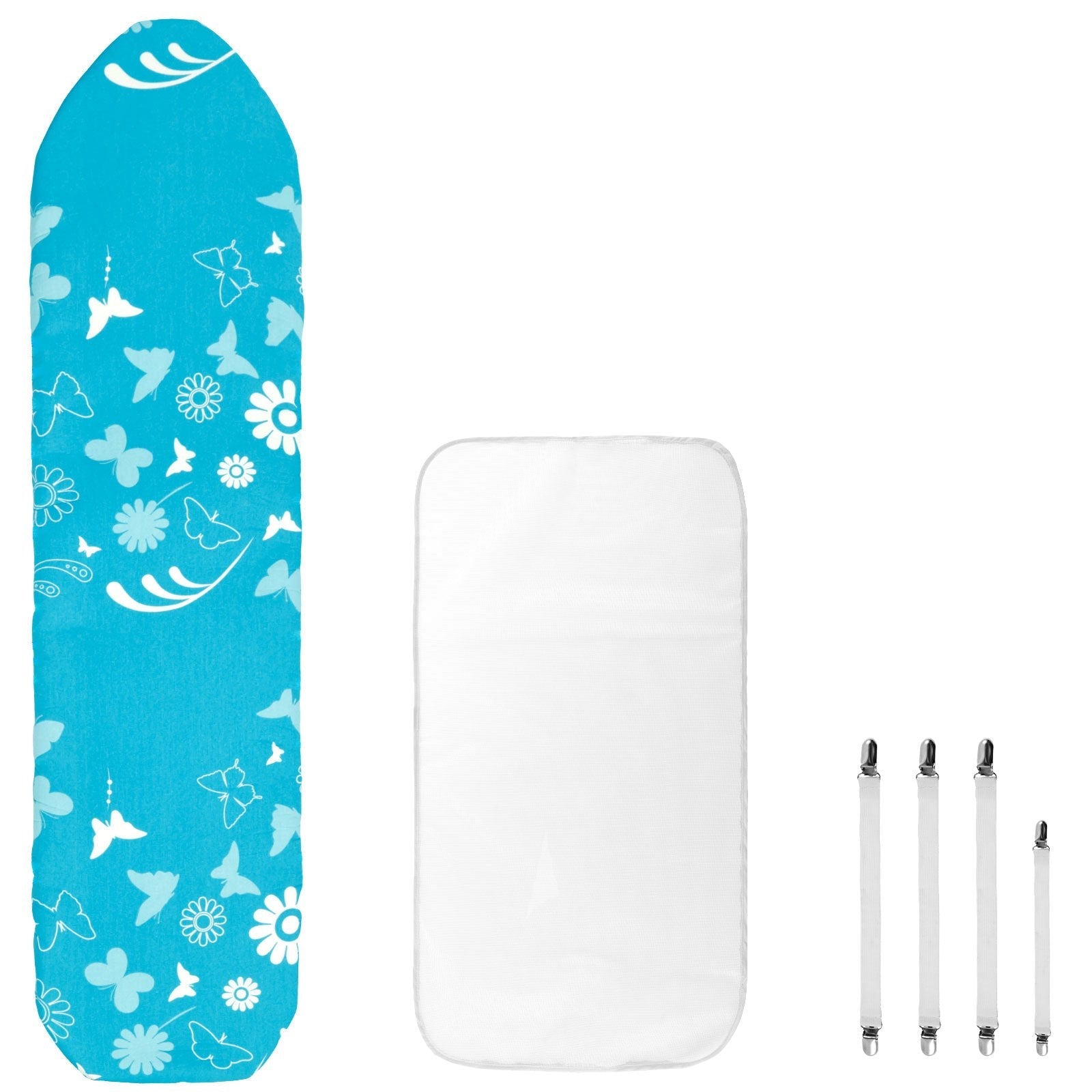 Adjustable Ironing Board Cover with Elastic Edge and Fasteners for Home and Dorm