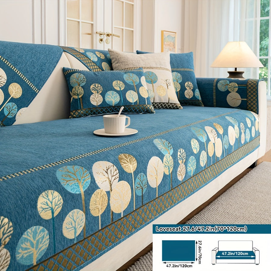 Нескользящая накидка на диван с мотивом дерева для 1-4 местных диванов, безопасна для домашних животных, моется в машине, прочная