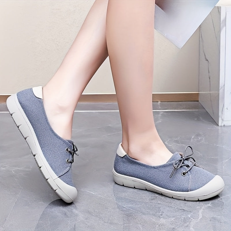 Women's Canvas Shoes Casual Round Toe Breathable Lightweight Black