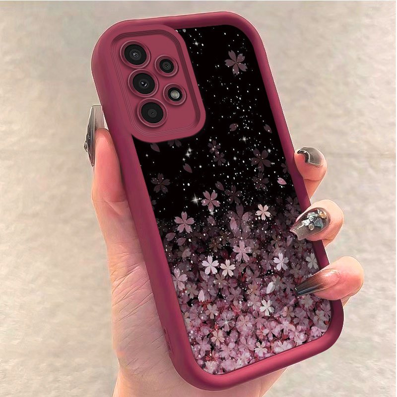 Индивидуальный блестящий чехол для телефона из TPU с звездами и цветами для Galaxy A01 A02S A03 A03s A05 A10s A11 A12 A13 A14 5G A15 4G A20s A21s A22 A23 A30s A31 A32 A34 A50 A51 A52 A52s 5G A53 5G