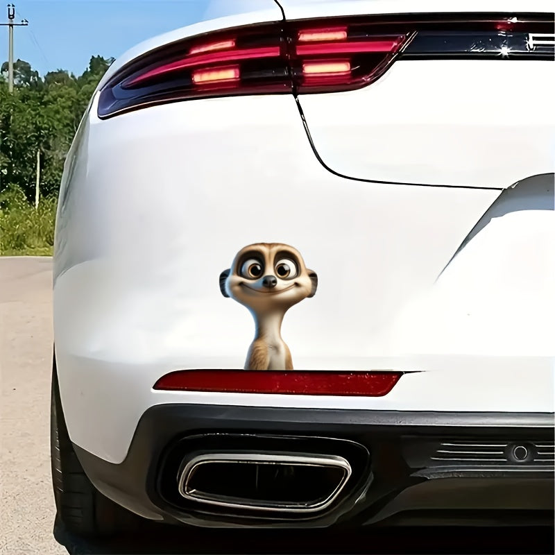 Pegatina de vinilo con diseño de suricato adorable para la ventana trasera, parachoques y cristal