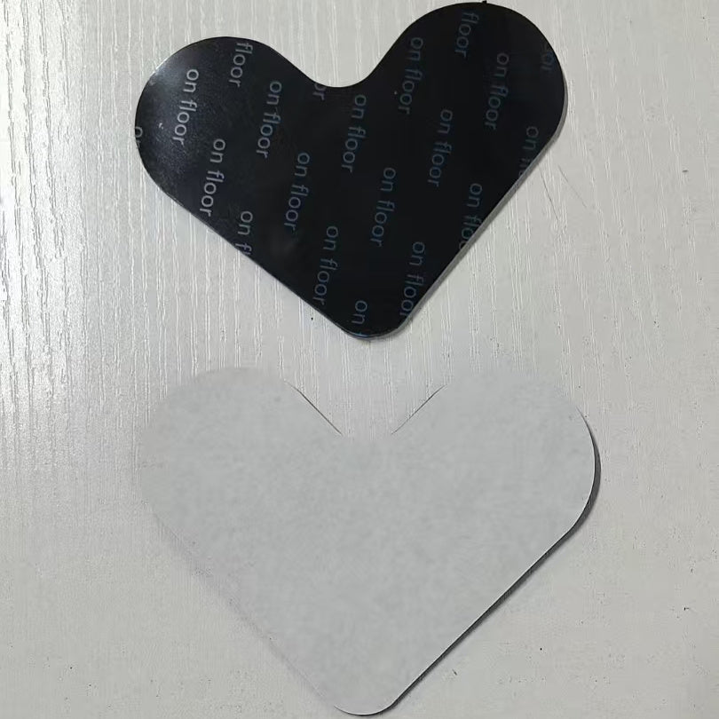 Heart-Shaped Carpet Stickers Set of 4 Anti-Slip Floor Mat Pads Reusable