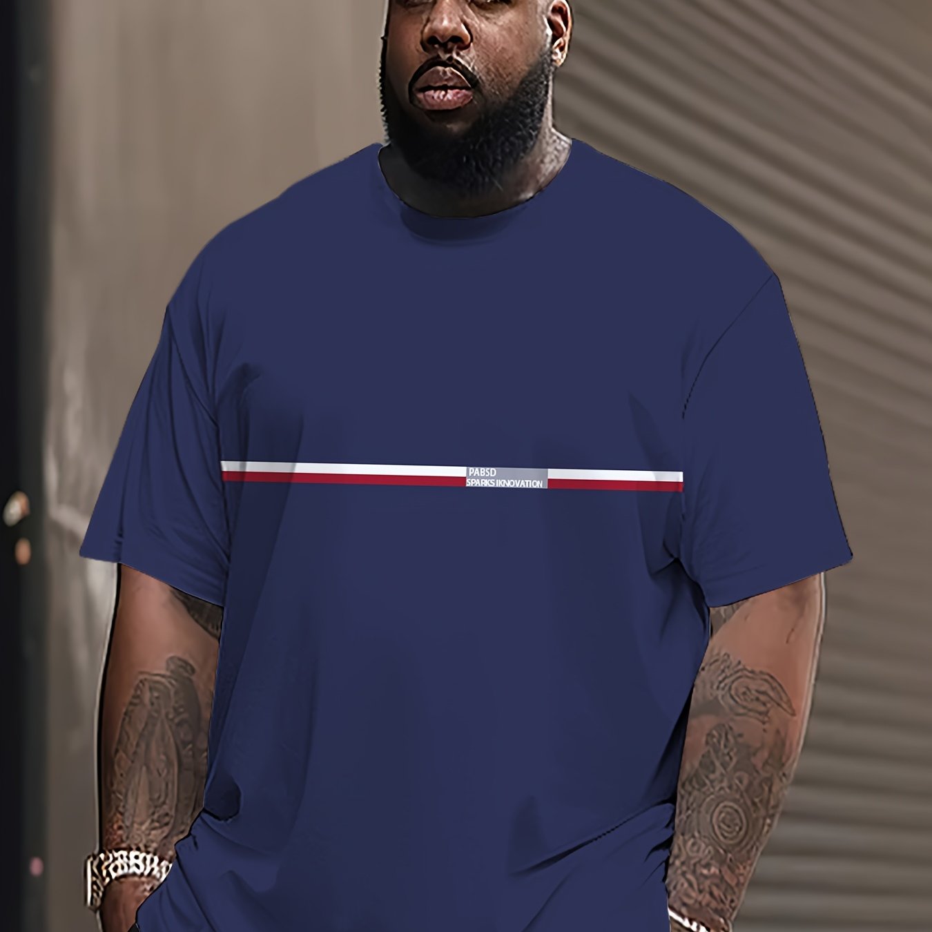 Мужская синяя полосатая футболка с коротким рукавом из полиэстера, повседневная спортивная одежда, большой размер