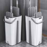 1 Qoʻlga olingan tekis mopu toʻplami, uzoq tutqichi bilan, yogʻoch, parket, plitka pollari uchun ikki tomonlama aylanuvchi mop, mustahkam plastikdan tayyorlangan, yashash xonasi, yotoqxona, hammom va oshxona tozalash uchun mukammal.