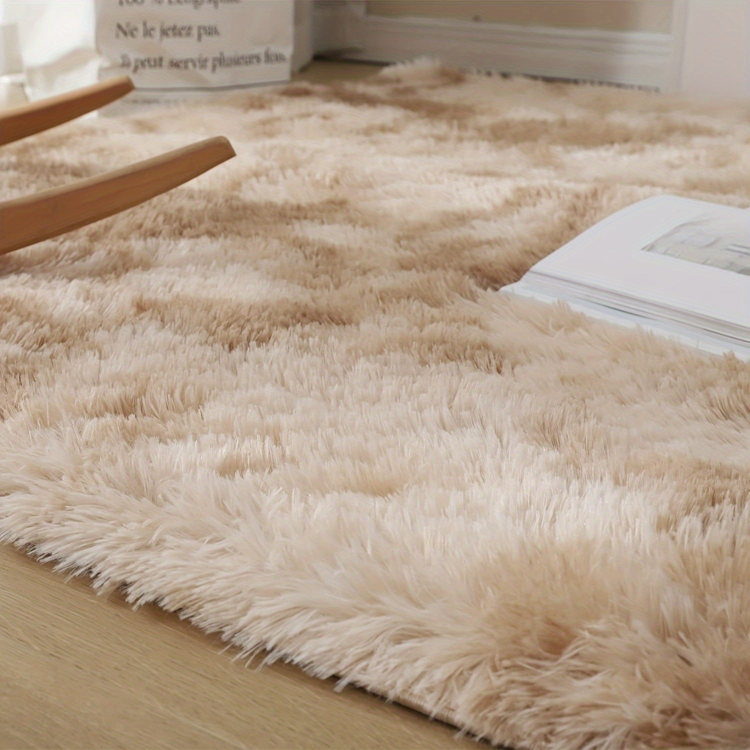 Soft Shaggy Tie-Dye Area Rug, Indoor, 70x70cm, Machine Washable