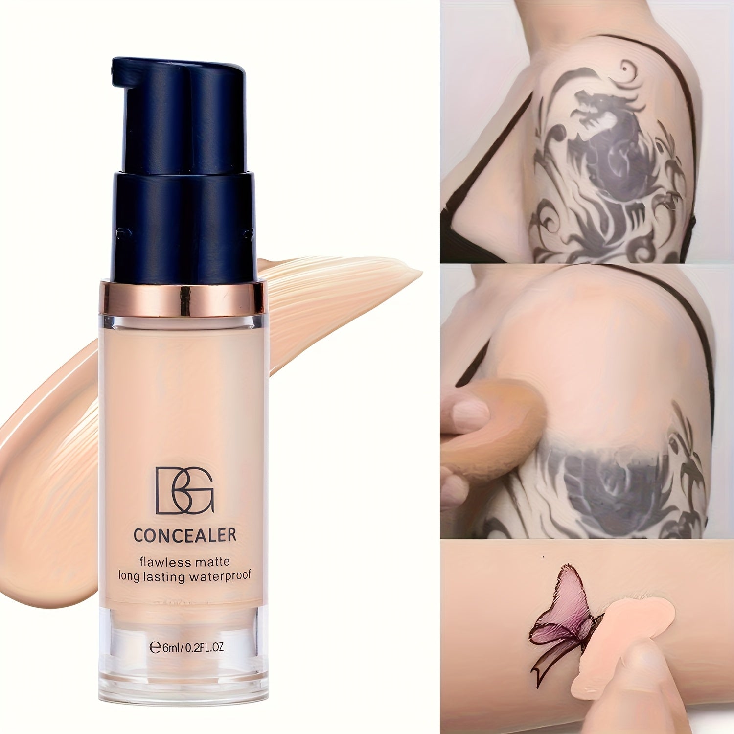 Mujeres Viaje Mini Corrector Base de Maquillaje a Prueba de Agua Tono Oscuro