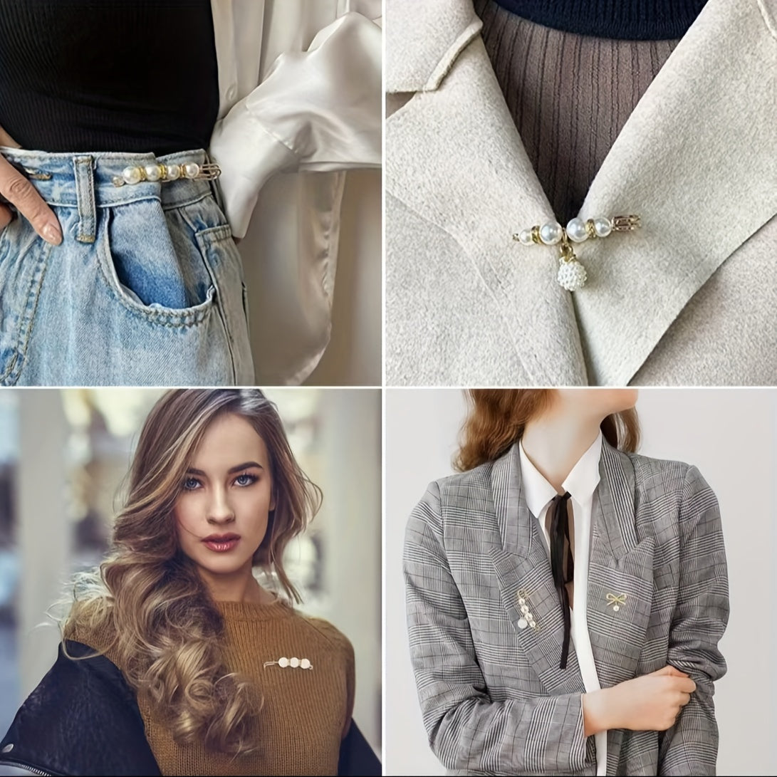 60 ta broshka to'plami, soxta marvaridlar va rhinestone'lar bilan bezatilgan - ko'ylaklar, sviterlar, shalvarlar, shlyapalar va bel uchun ko'p maqsadli aksessuarlar - qulay saqlash qutisi bilan birga keladi.