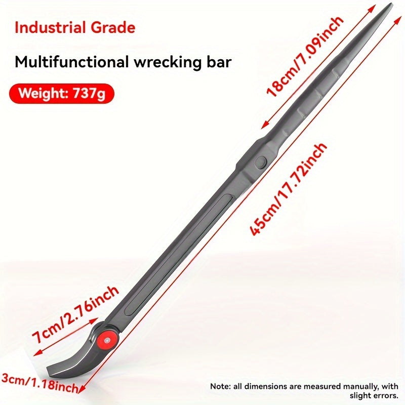 Heavy-Duty Metal Car Pry Bar Multi-Purpose Tire Changing Industrial Tool