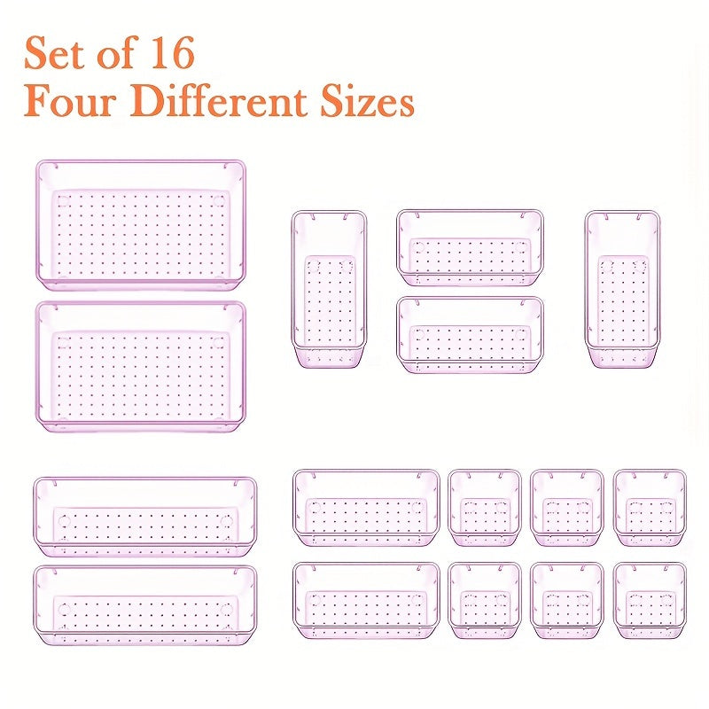 25pcs Multi-Functional Plastic Storage Box with Dividers for Organization