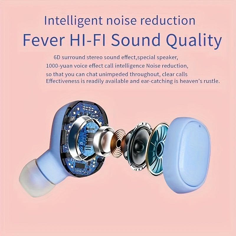 Wireless In-Ear Headphones with Transparent Space Capsule Design and Battery Level Display