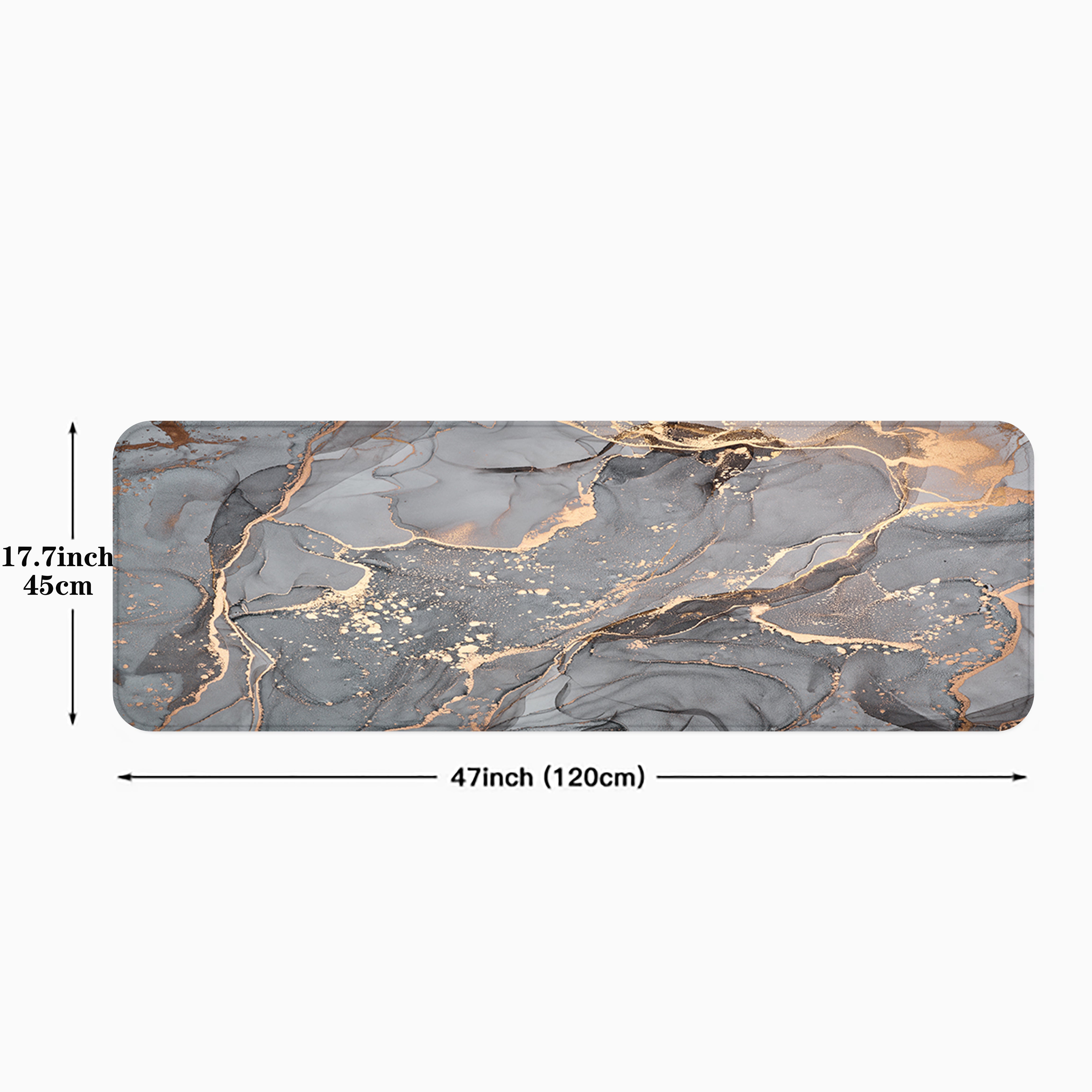 Alfombra de cocina de mármol gris antideslizante, a prueba de aceite, para interior, 40x60cm