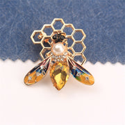 Rhinestone Bee Brooch Pin Irregular Shape Jewelry for Women and Girls