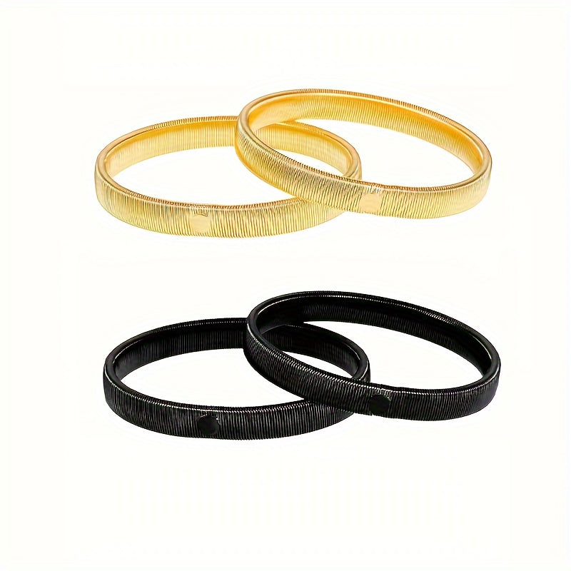 Set of 4 Non-Slip Metal Shirt Sleeve Holders Comfortable Armbands for Long Sleeves