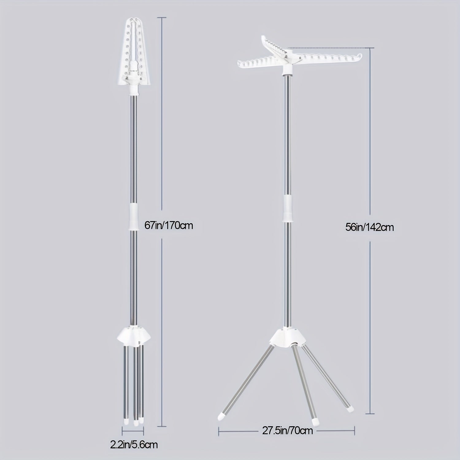 Extendable Stainless Steel Tripod Clothes Dryer with Collapsible Stand