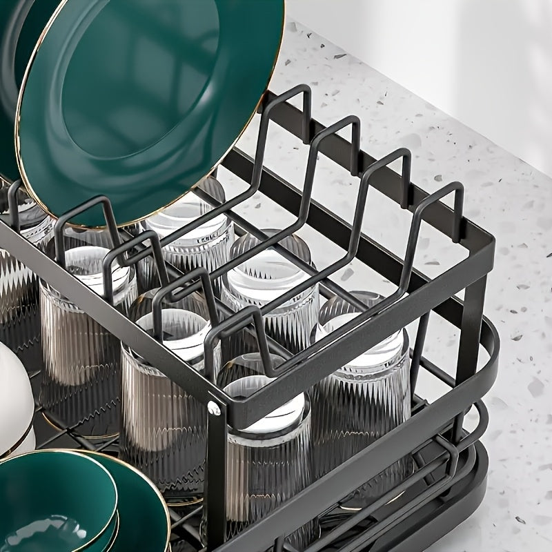 Набор стеллажей для хранения на кухне с органайзером для посуды, тарелок, мисок, чашек и столовых приборов