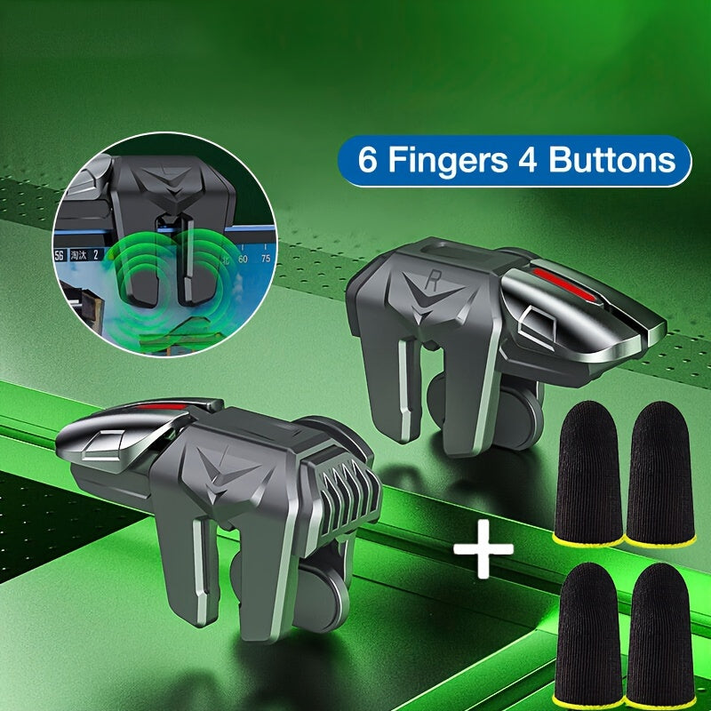 Mobile Game Controller with Assist Shooting Button for Six-Finger Operation