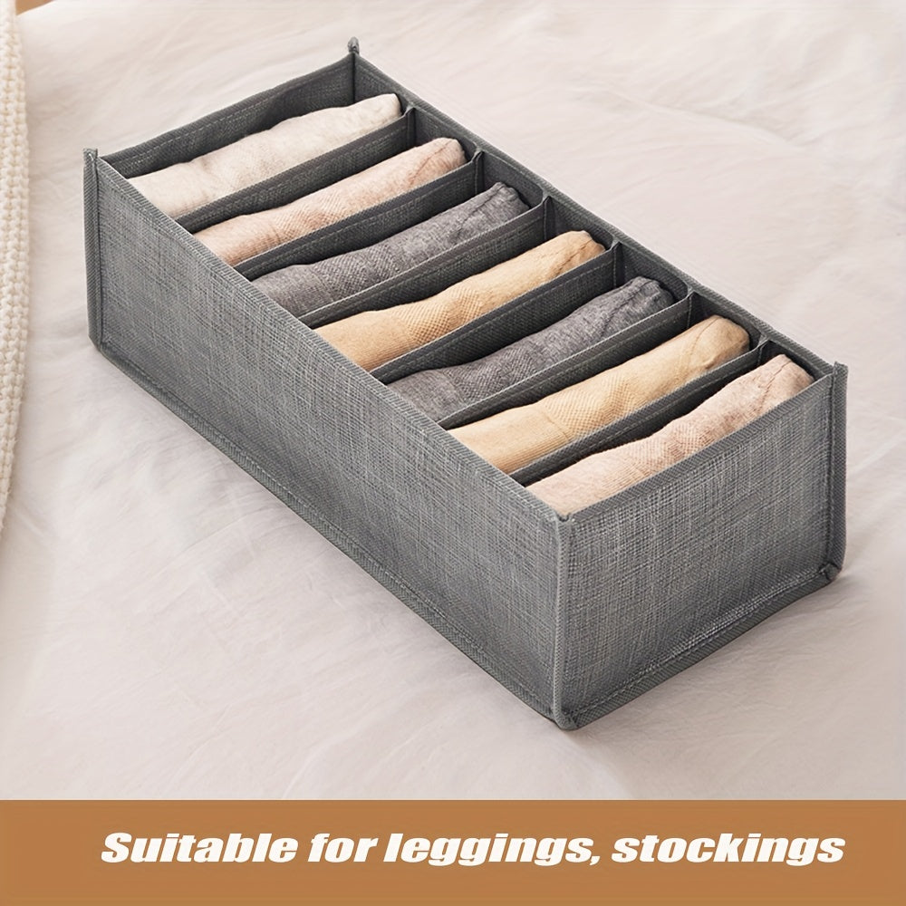 Fabric Clothes Organizer Set with 7/9 Grid Dividers for Closet Storage and Space Saving