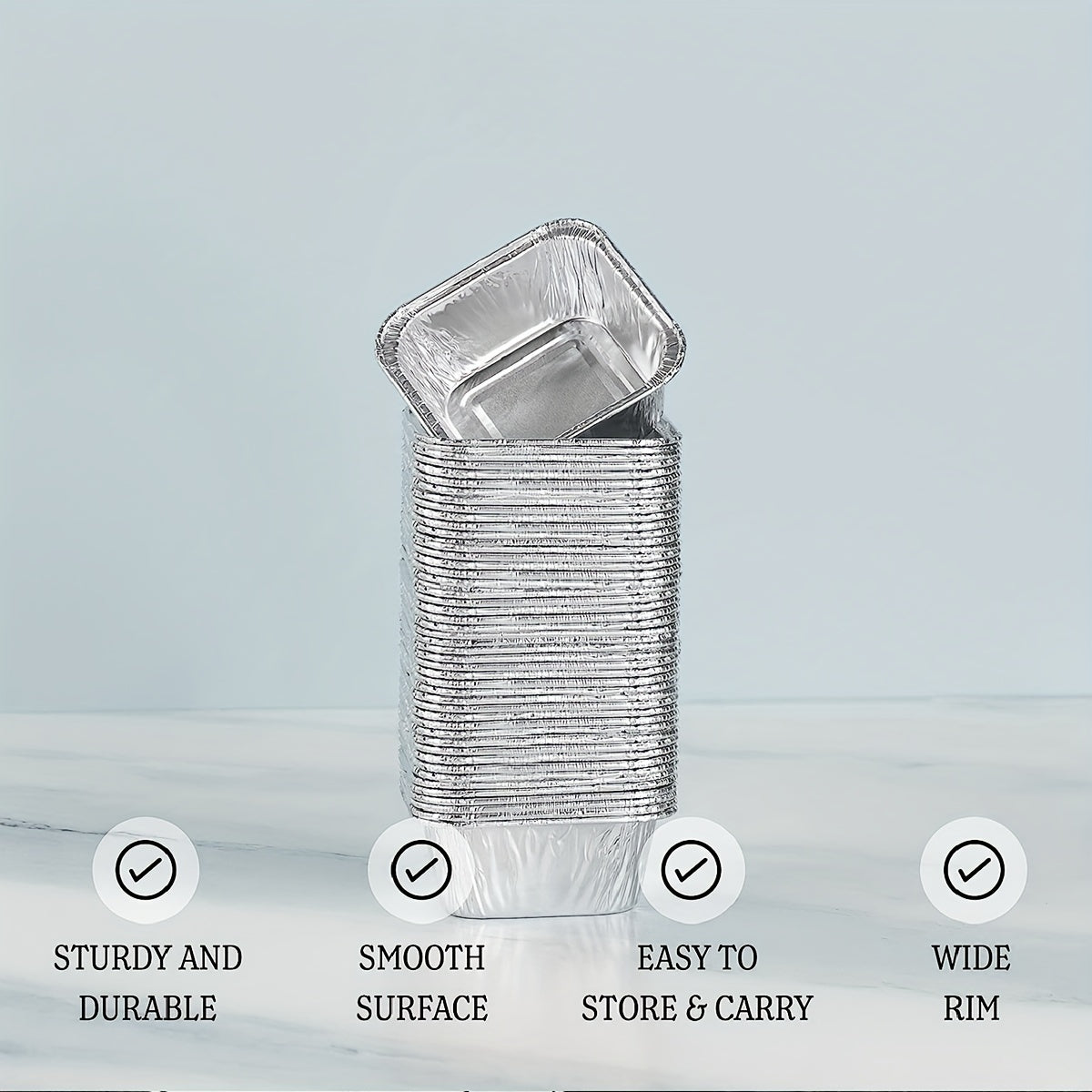 50 or 100 Pcs Aluminum Foil Square Mini Pans with Paper Lids for Baking Tarts Quiche