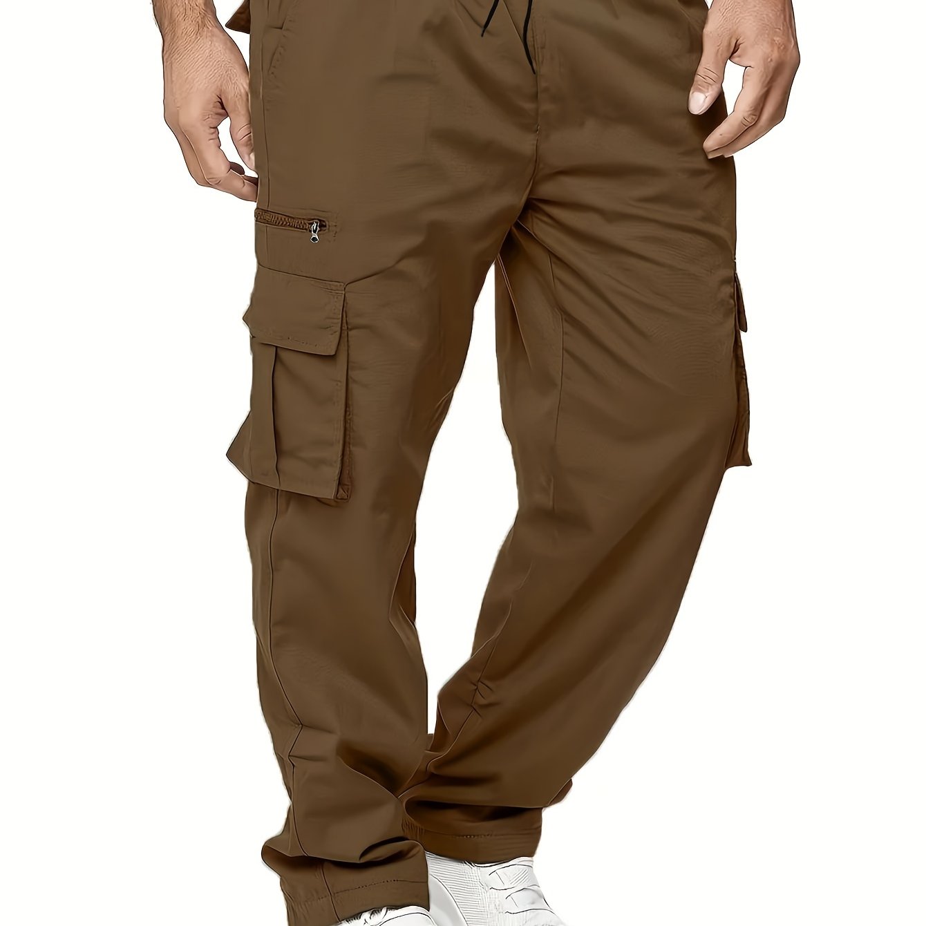 Men's Plus Size Cargo Pants Non-Stretch Polyester All-Season Regular Fit with Pockets