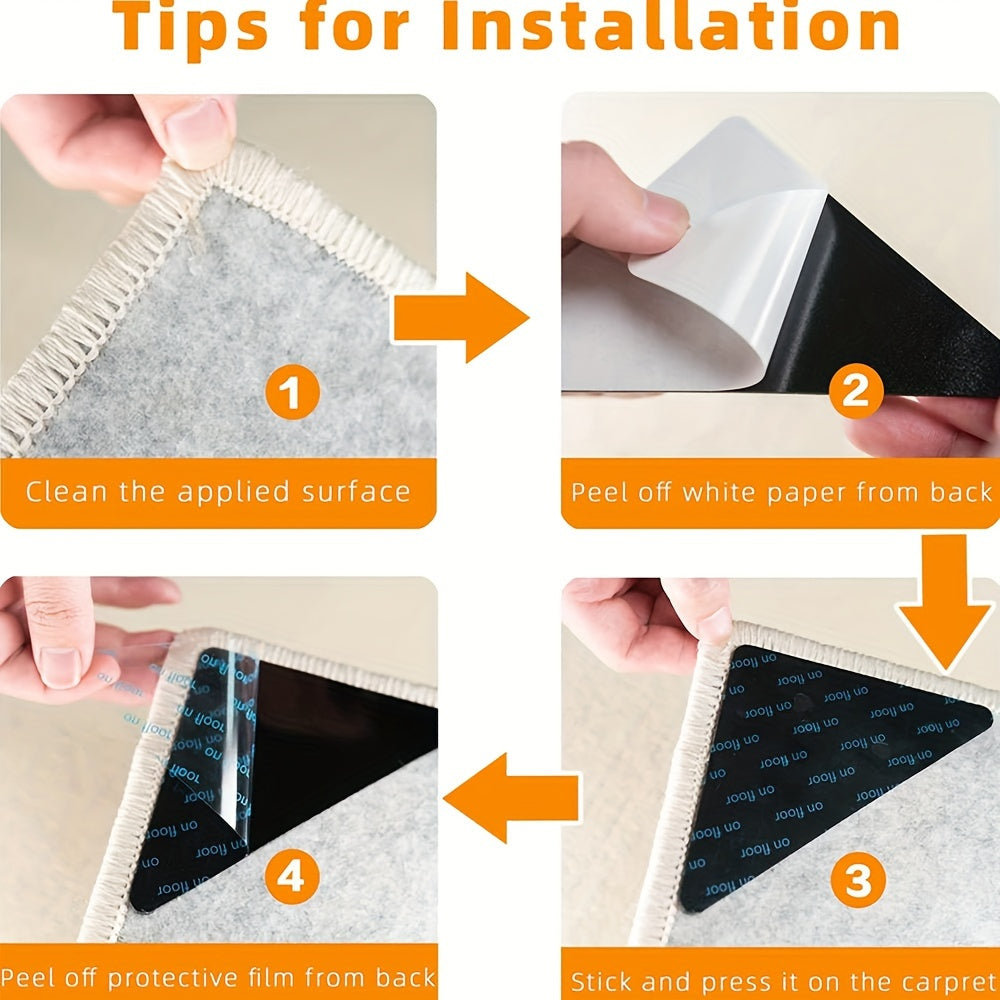 Anti-Curling Rug Grippers 4/8/16/28 Pieces Non-Slip Reusable Carpet Stickers