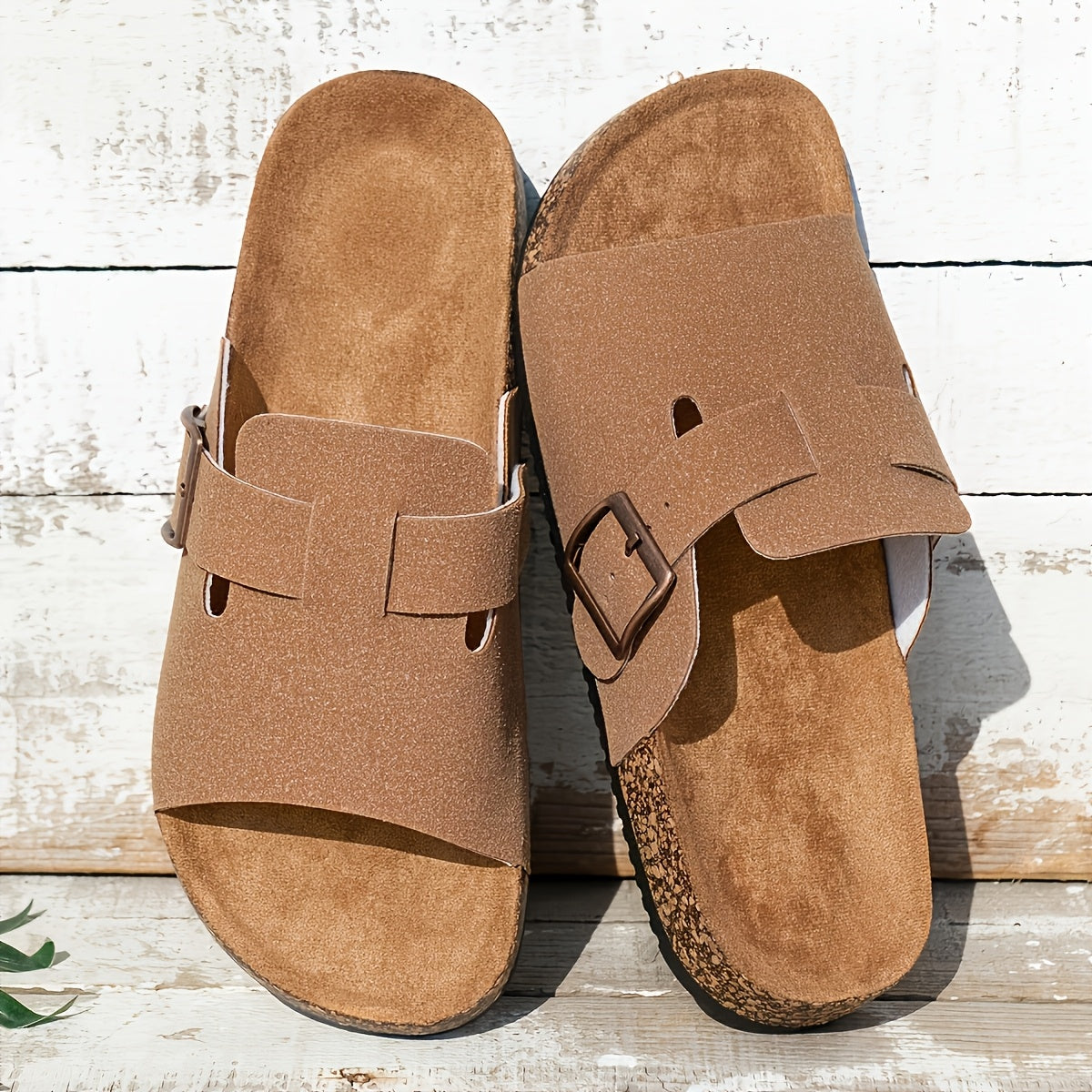 Sandalias vintage para hombre con correa de hebilla, parte superior suave, forro transpirable, plantilla acolchada y suela de PVC duradera