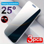 3pcs Full Cover Privacy Tempered Glass Screen Protectors for iPhone 14 15 Pro Max