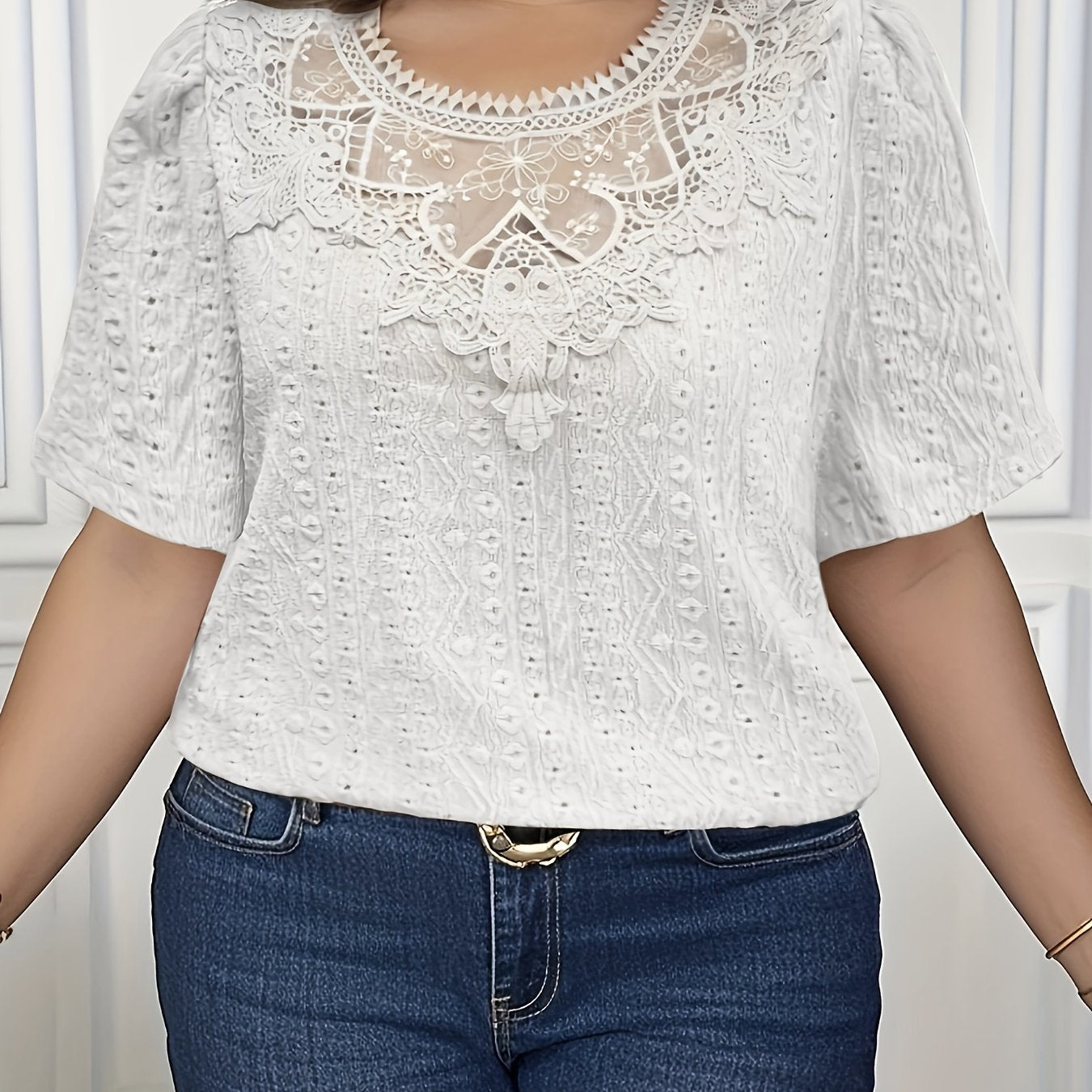 Plus o'lcham ayollar uchun gullar bilan bezatilgan korsetli qisqa sleeve bluz yozgi kundalik qora