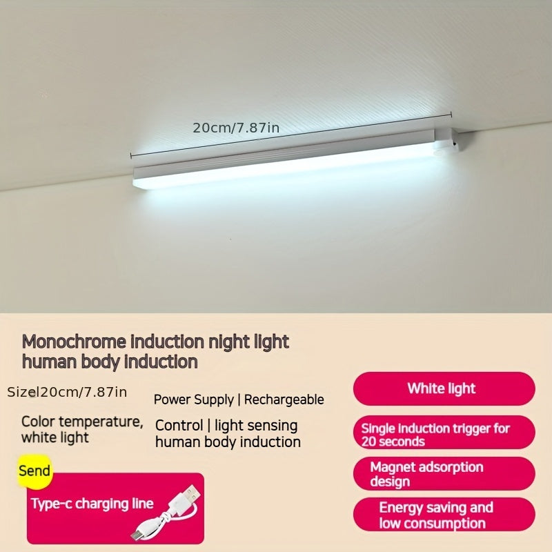 Rechargeable LED Cabinet Light with Magnetic Suction for Staircases and Hallways