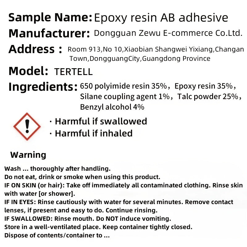 Metallni biriktirish uchun sehrli ta'mirlash yopishtiruvchi, issiqqa chidamli, toksik bo'lmagan, suv o'tkazmaydigan, 20ml-100ml o'lchamlarida mavjud.