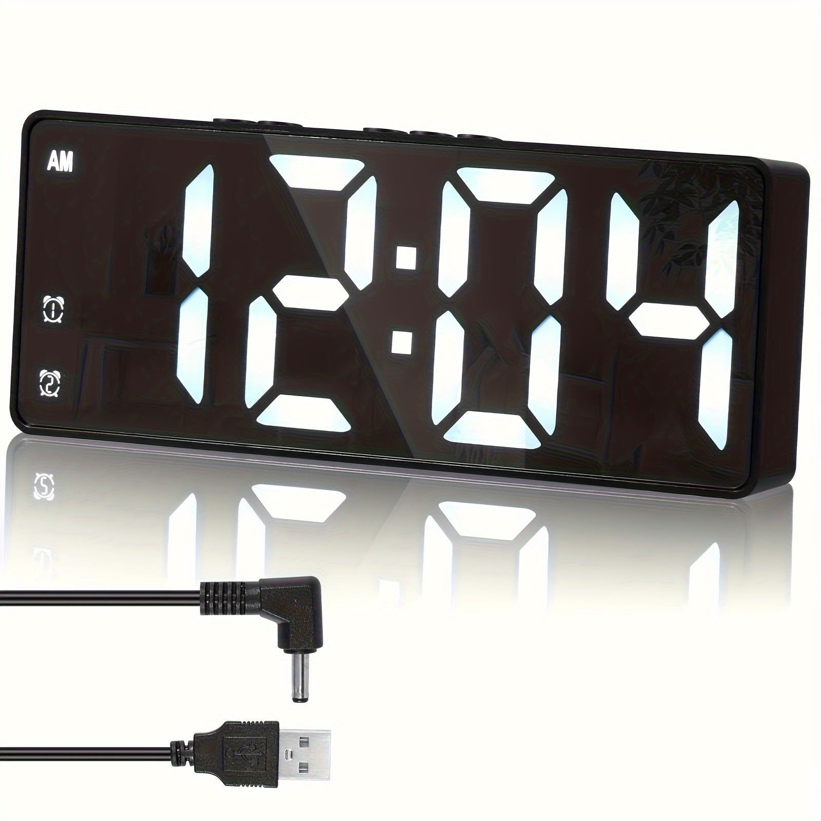 Digital Alarm Clock with USB Charging Dual Alarms 12/24 Hour Display Sleep Function