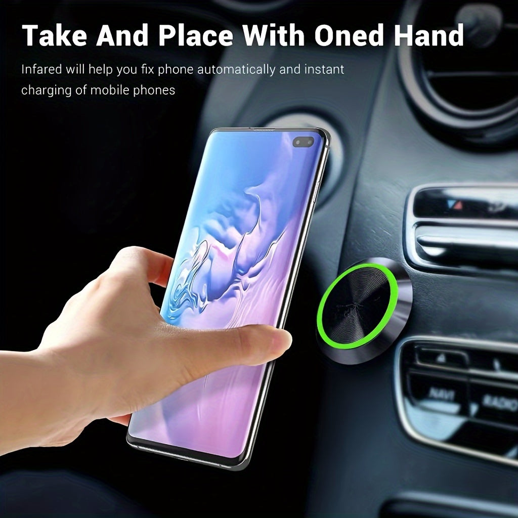 Universal Aluminum Alloy Car Mount with Magnetic Base for Smartphones