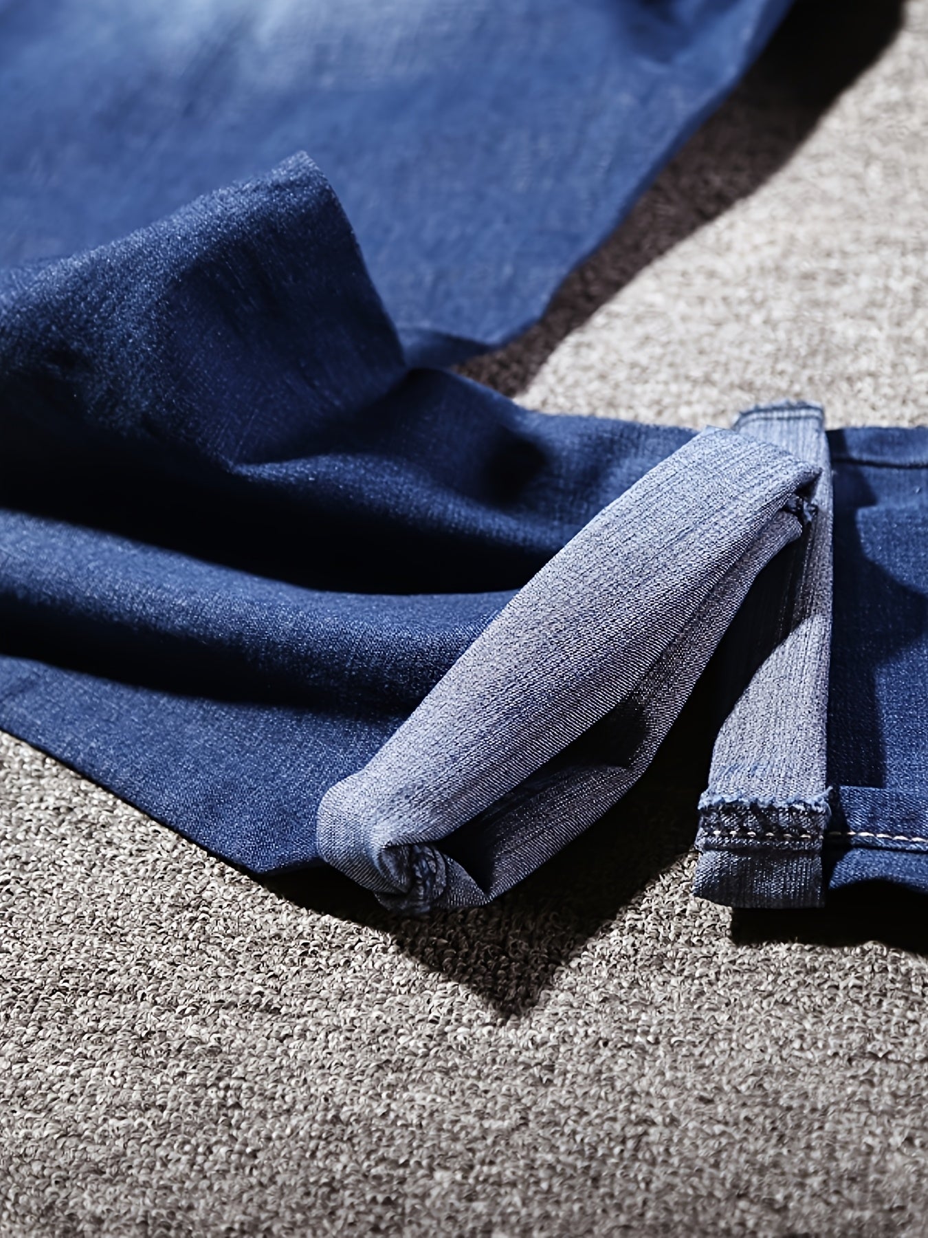 Men's Plus Size Slim Fit Stretch Denim Jeans with Elastic Waist for Autumn Spring