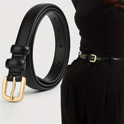 Women's Slim PU Belt with Pin Buckle for Jeans and Pants