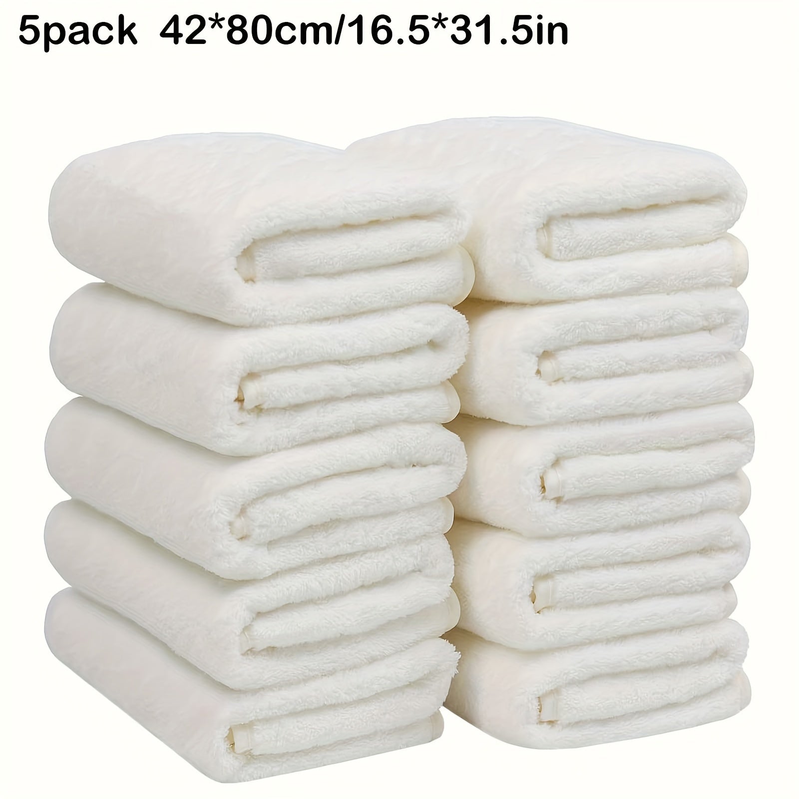 Large Coral Fleece Face Towel 42x80cm 350g/m² Square Density 5/10 Pack