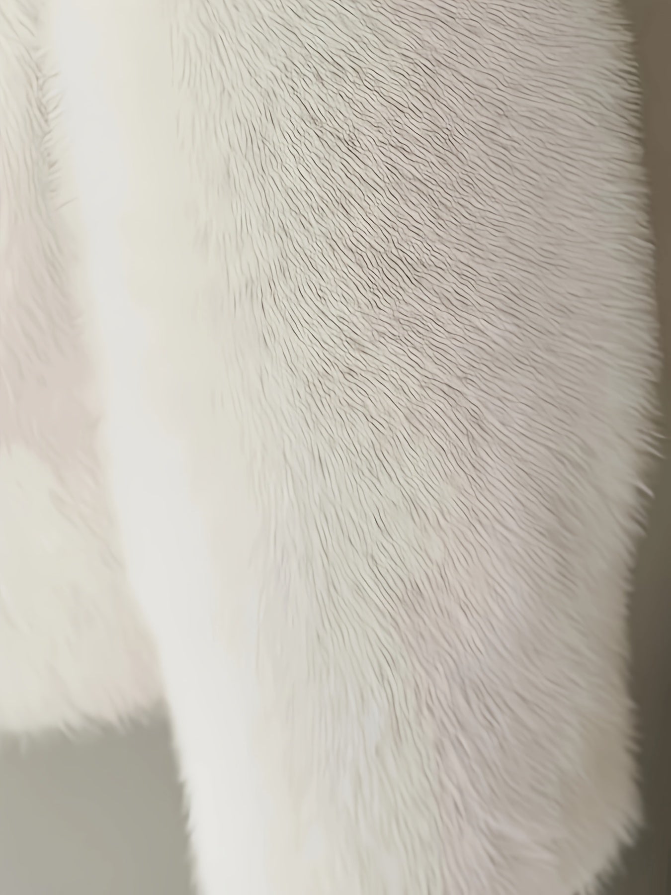 Women Plus Size Faux Mink Coat Long Sleeve Winter Jacket Solid Color