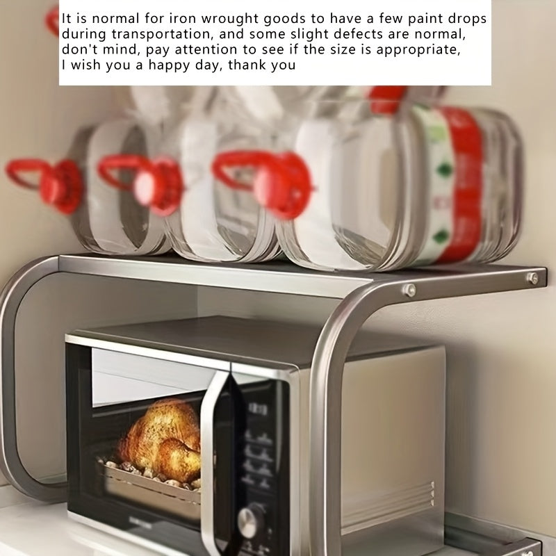 Metal Kitchen Storage Rack for Microwaves Ovens and Rice Cookers Dual Tiers Painted Finish